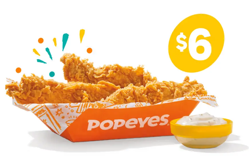 Popeyes Prices Menu USA 2025 1 3pc tenders popeyes