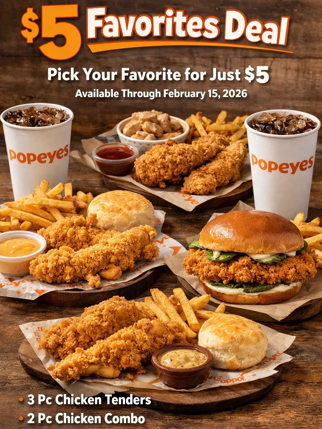 popeyes $5 favourite deal